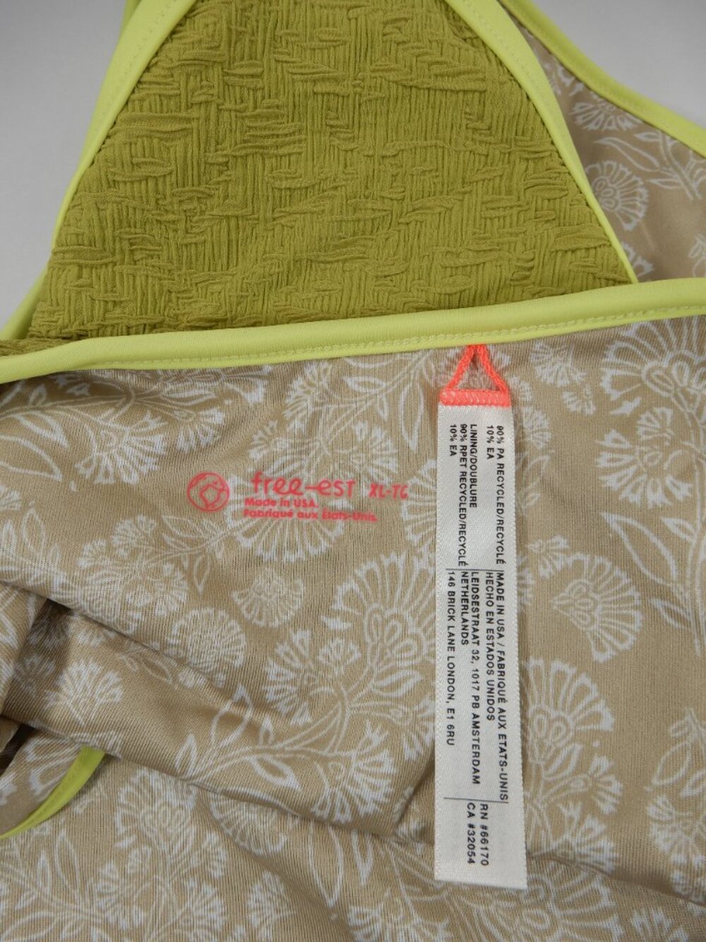 FREE PEOPLE free-est Amber Jacquard One Piece SWIMSUIT Size XL Lime Cheeky NEW - Picture 6 of 9